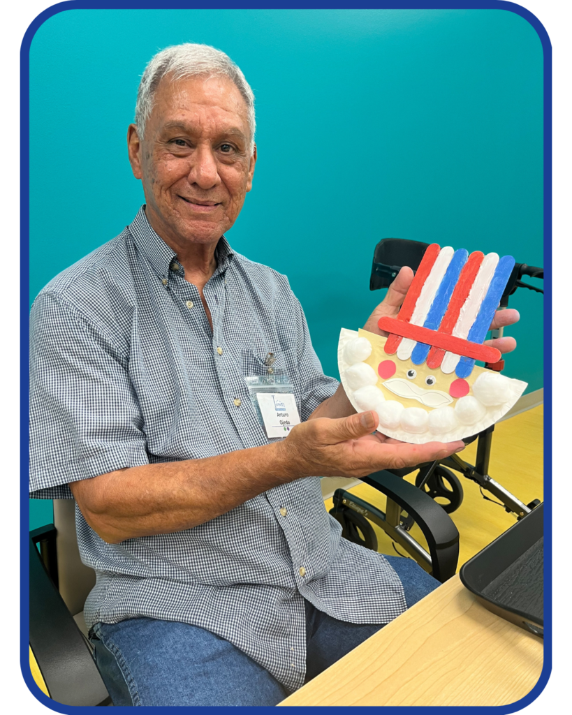 Patriotic crafting at Austin Texas Senior Enrichment Center