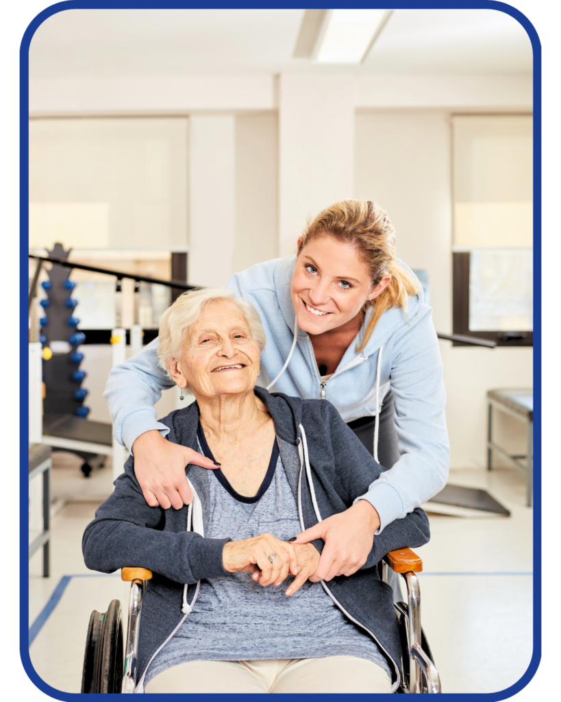 Occupational therapist assisting elderly person in Austin Texas